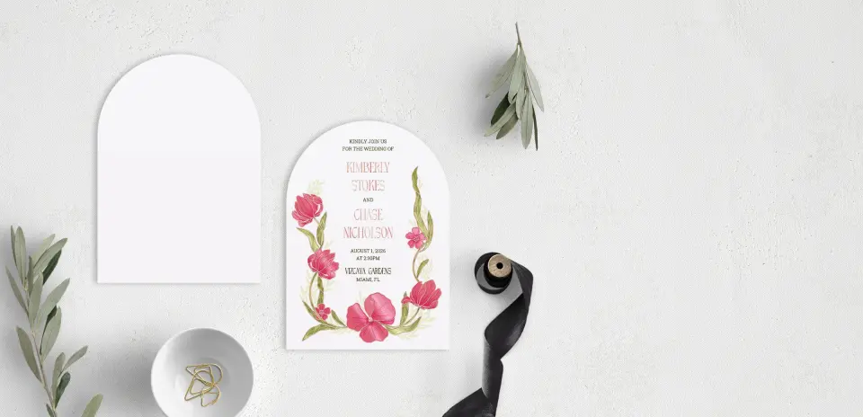 Stacked Wedding Invitations front and back