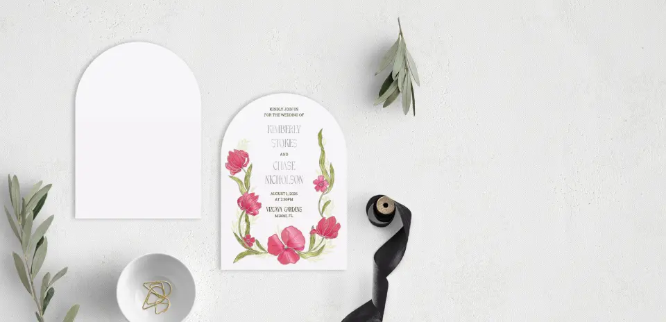 Stacked Wedding Invitations front and back