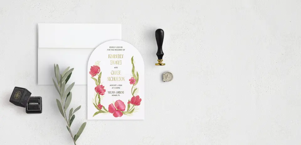 Stacked Wedding Invitations front view