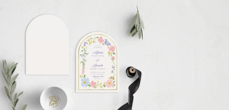 Stacked Wedding Invitations front and back