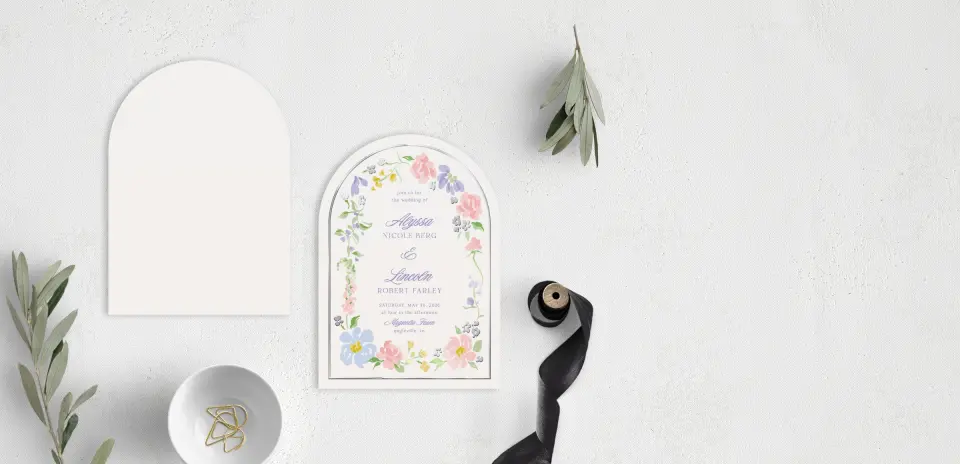 Stacked Wedding Invitations front and back