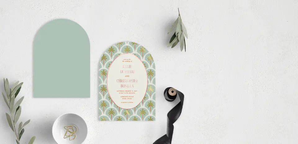 Stacked Wedding Invitations front and back