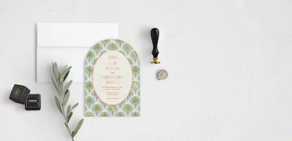 Stacked Wedding Invitations front view