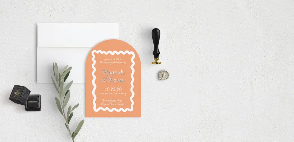 Stacked Wedding Invitations front view