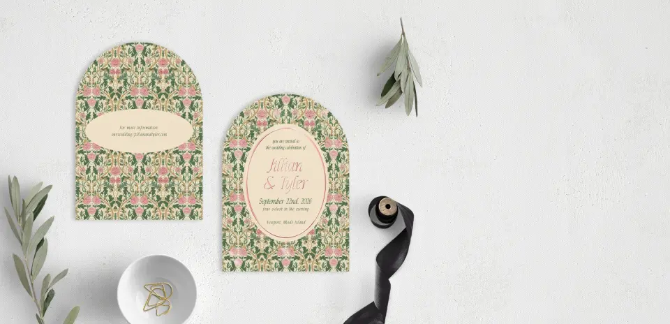 Stacked Wedding Invitations front and back