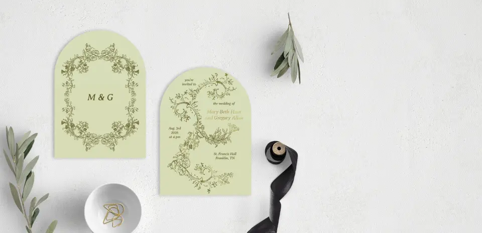 Stacked Wedding Invitations front and back