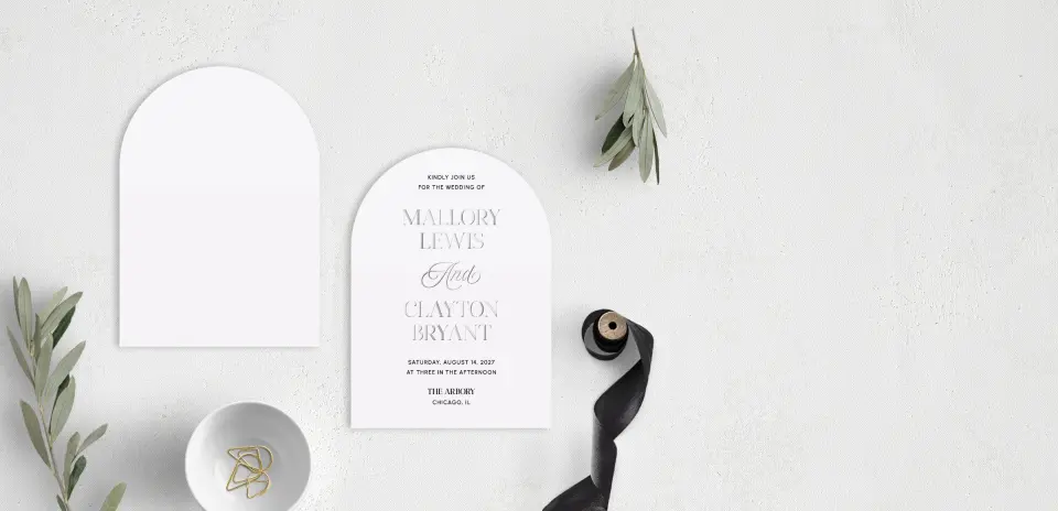 Stacked Wedding Invitations front and back