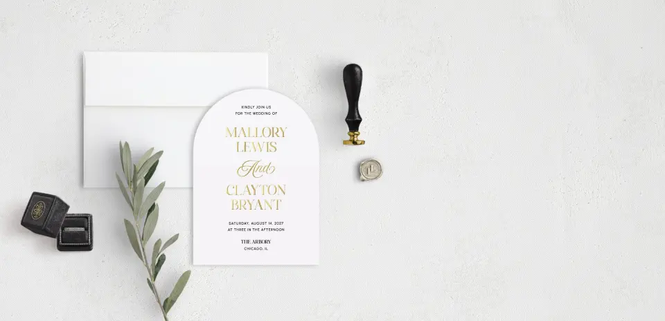 Stacked Wedding Invitations front view