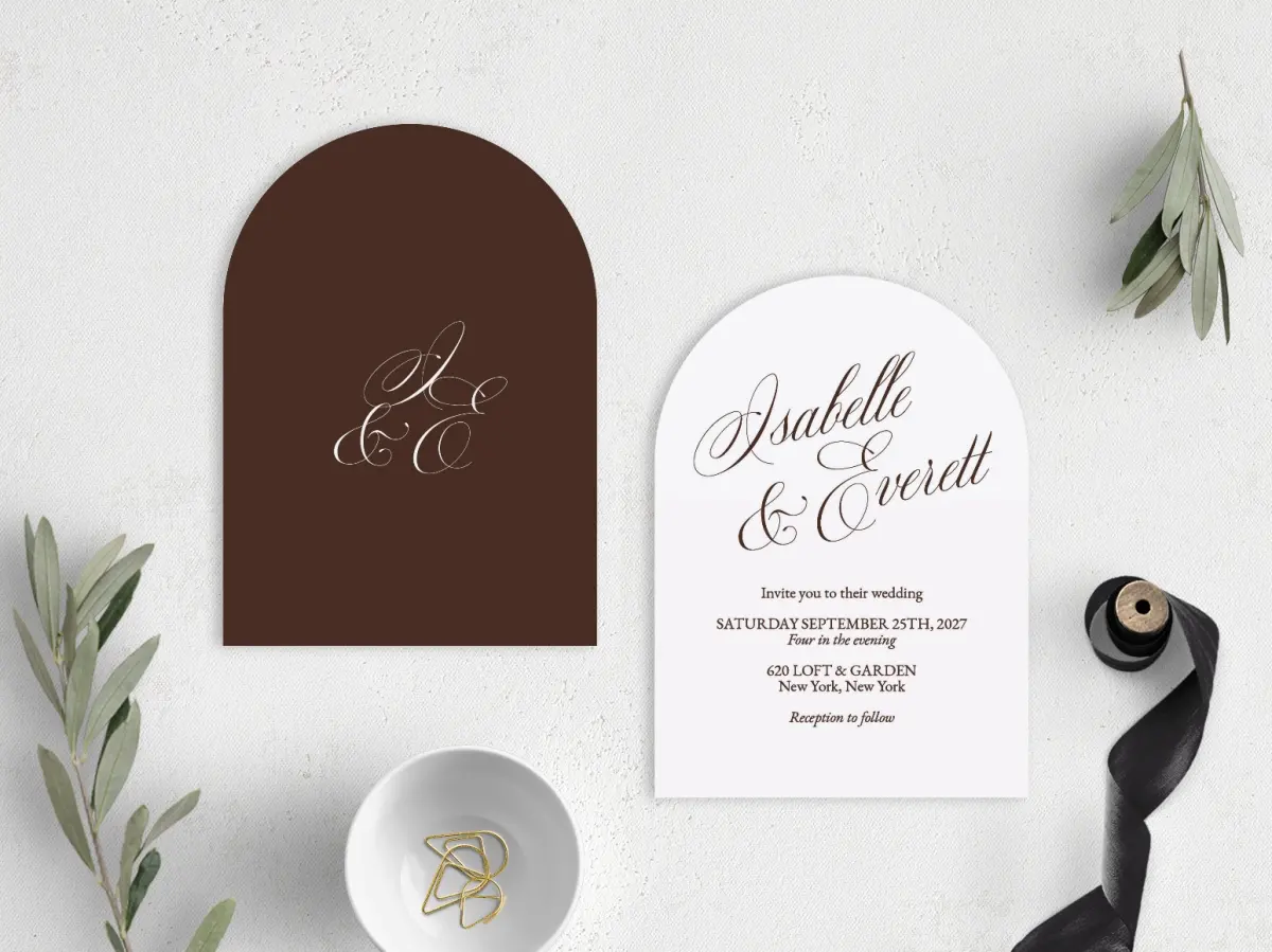 Stacked Wedding Invitations front and back
