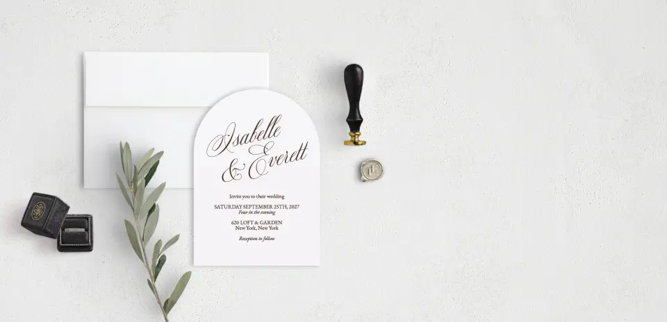 Stacked Wedding Invitations front view