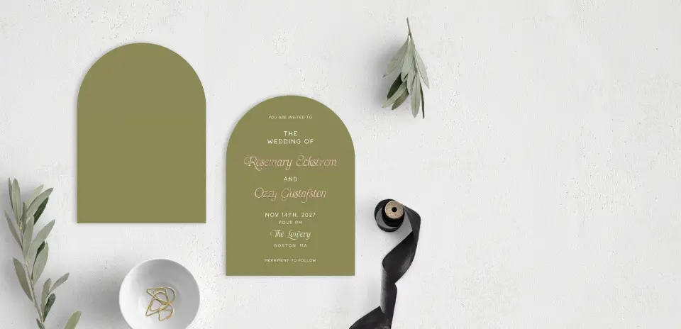 Stacked Wedding Invitations front and back