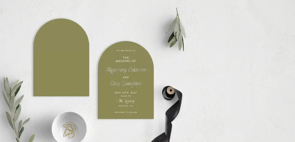 Stacked Wedding Invitations front and back