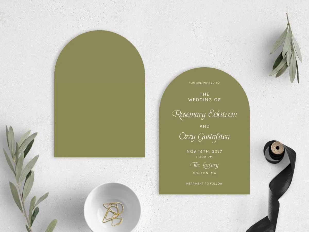 Stacked Wedding Invitations front and back