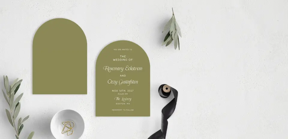 Stacked Wedding Invitations front and back