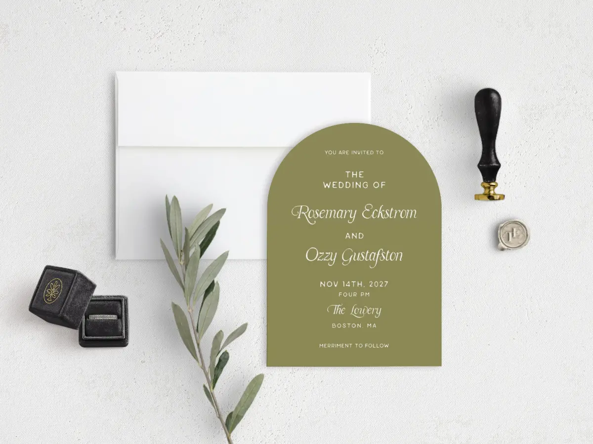 Stacked Wedding Invitations front view