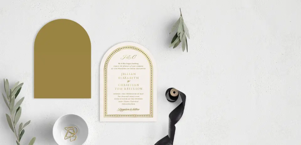 Stacked Wedding Invitations front and back