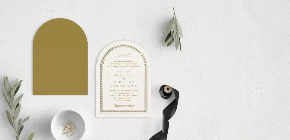 Stacked Wedding Invitations front and back