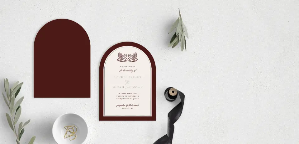 Stacked Wedding Invitations front and back