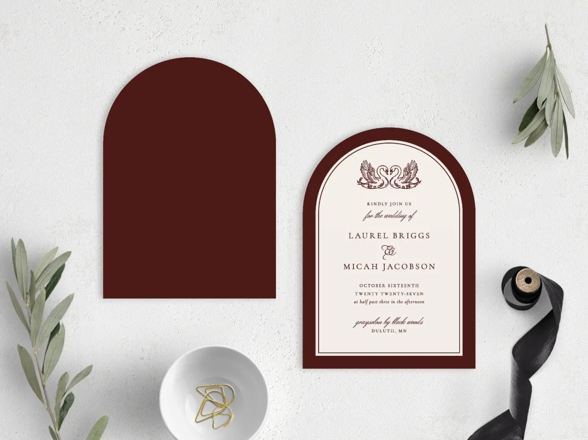 Stacked Wedding Invitations front and back
