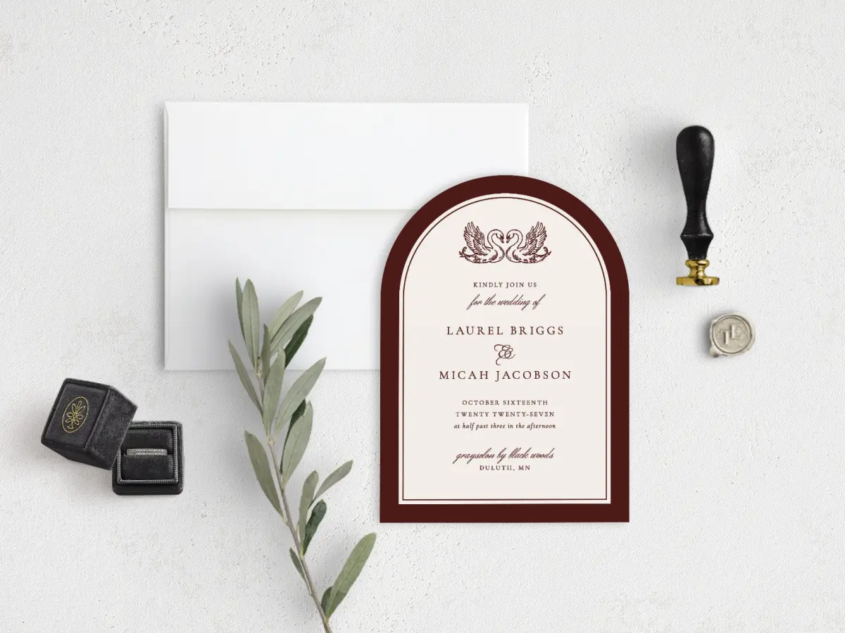 Stacked Wedding Invitations front view