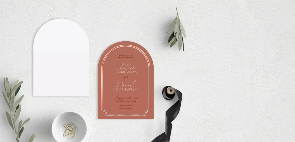 Stacked Wedding Invitations front and back