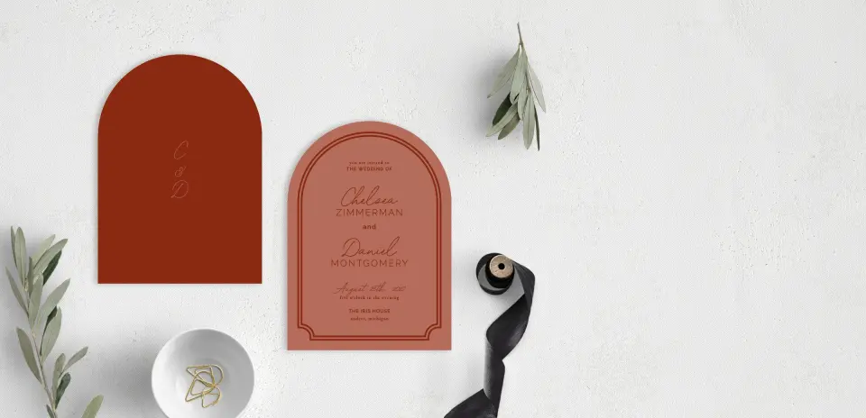 Stacked Wedding Invitations front and back