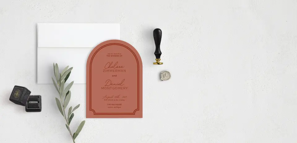 Stacked Wedding Invitations front view