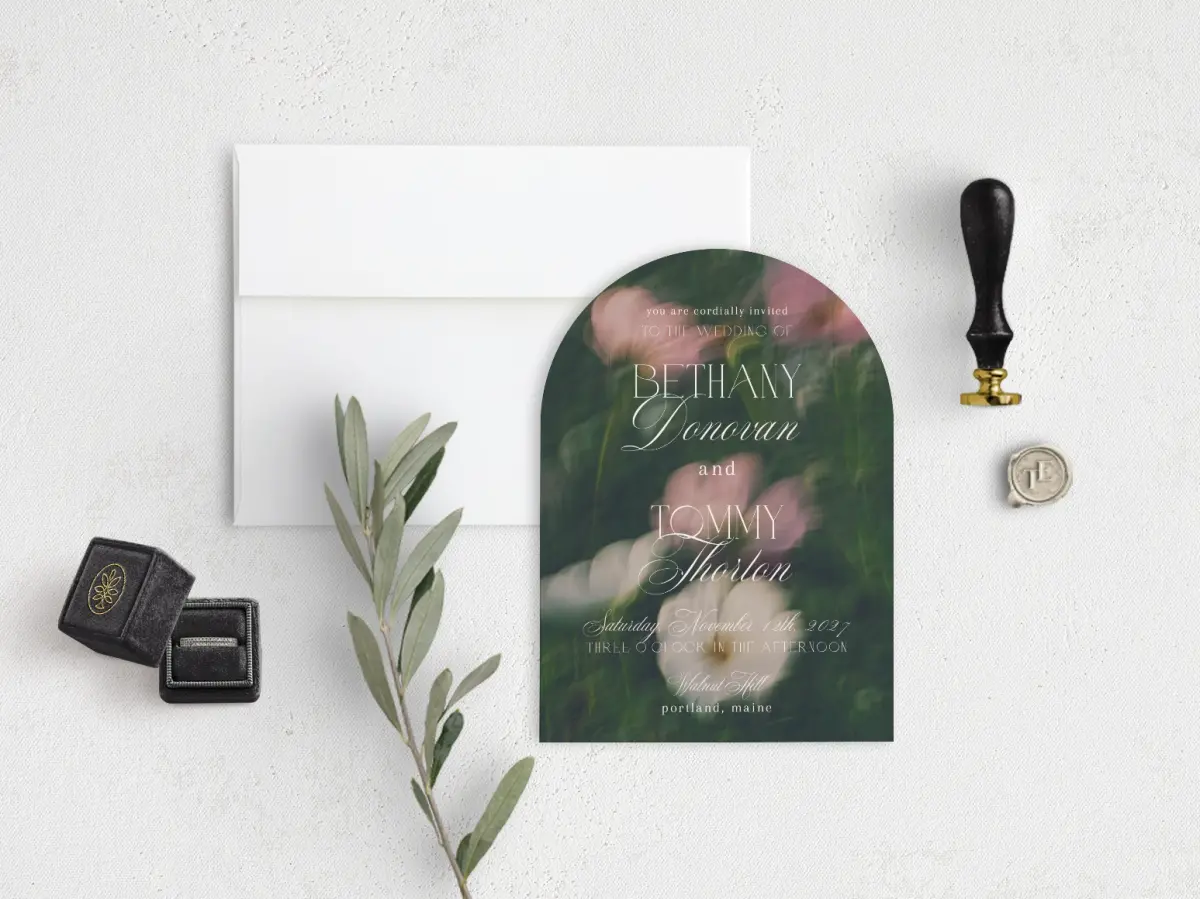 Stacked Wedding Invitations front view