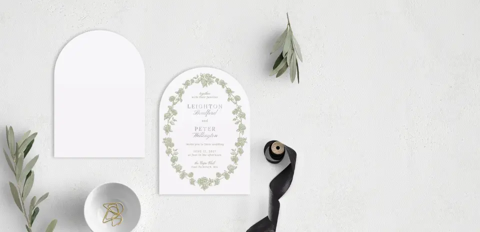 Stacked Wedding Invitations front and back