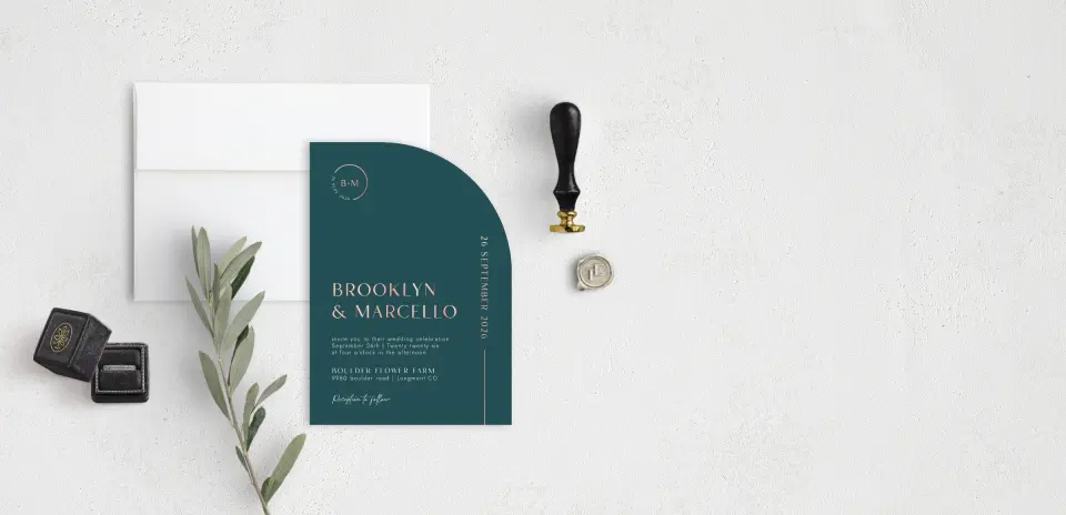 Stacked Wedding Invitations front view