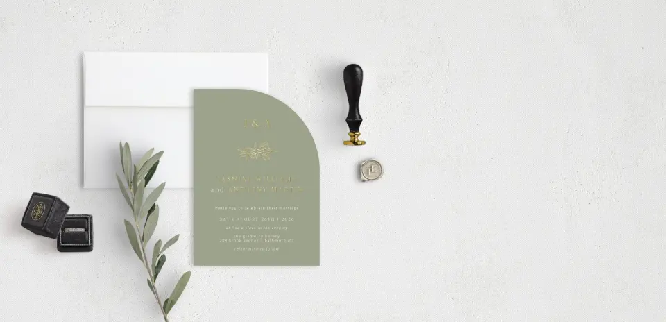 Stacked Wedding Invitations front view