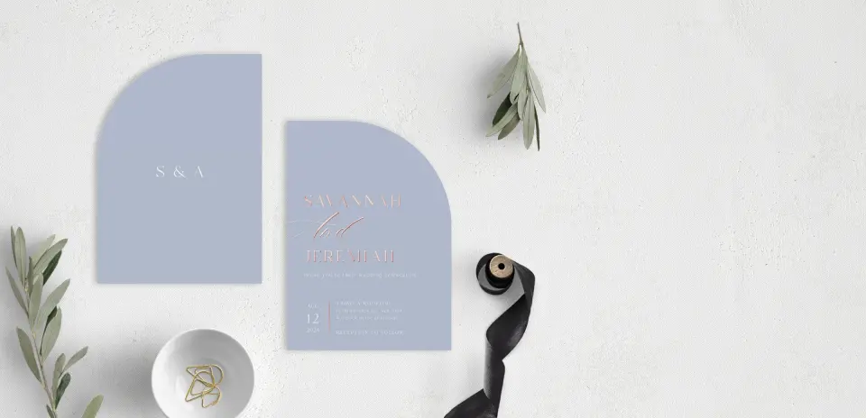 Stacked Wedding Invitations front and back