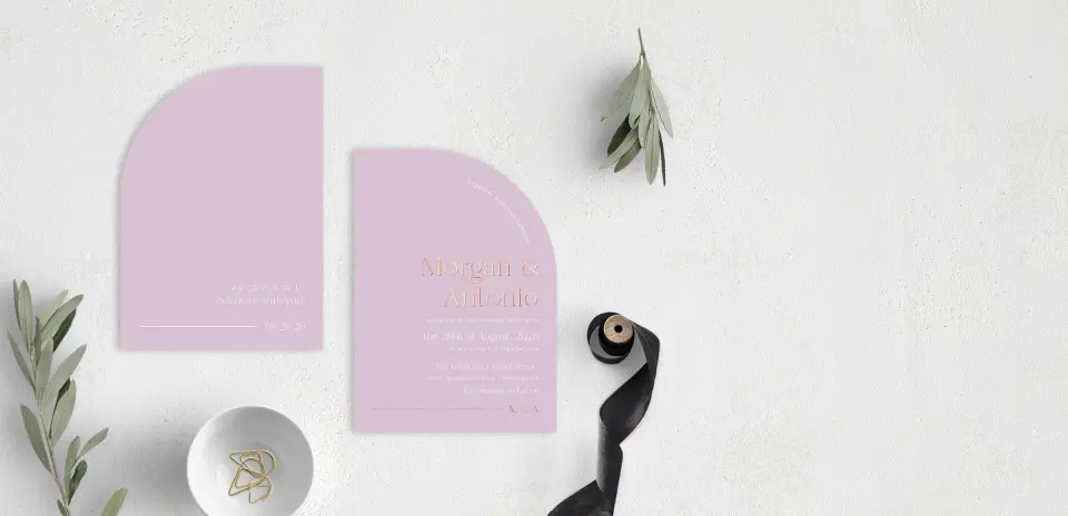 Stacked Wedding Invitations front and back