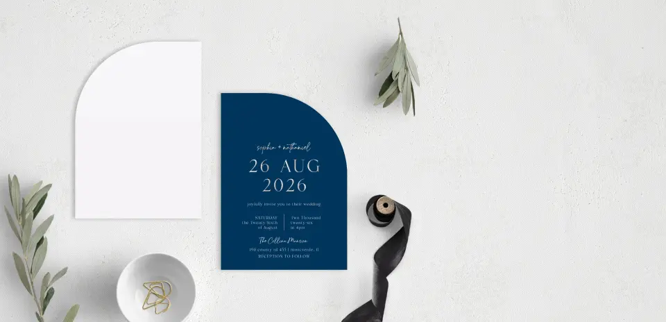 Stacked Wedding Invitations front and back