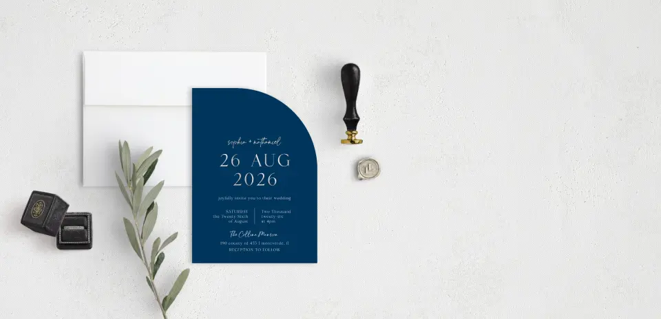 Stacked Wedding Invitations front view