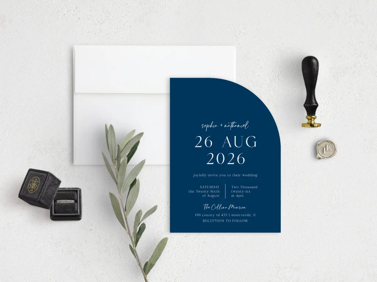 Stacked Wedding Invitations front view