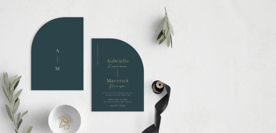 Stacked Wedding Invitations front and back