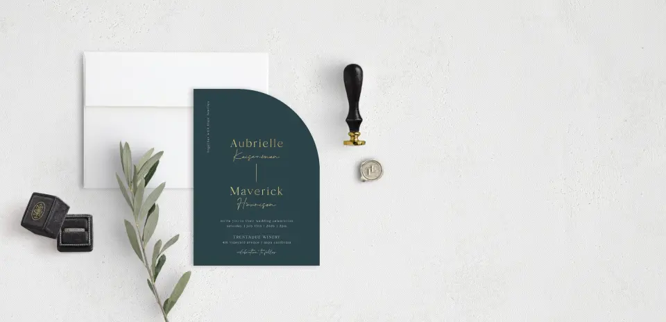 Stacked Wedding Invitations front view