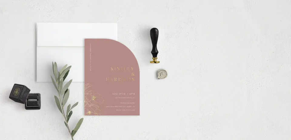 Stacked Wedding Invitations front view