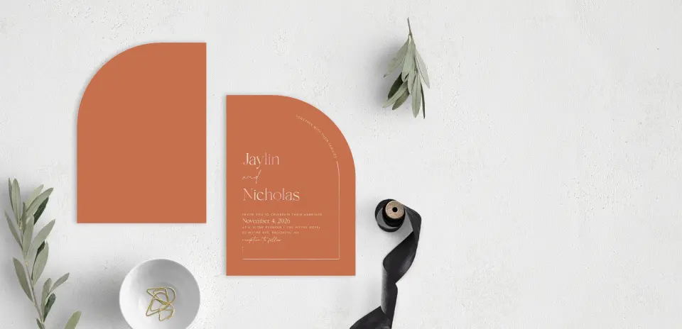 Stacked Wedding Invitations front and back