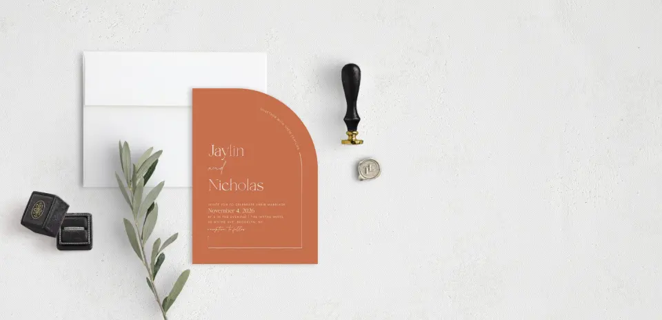 Stacked Wedding Invitations front view