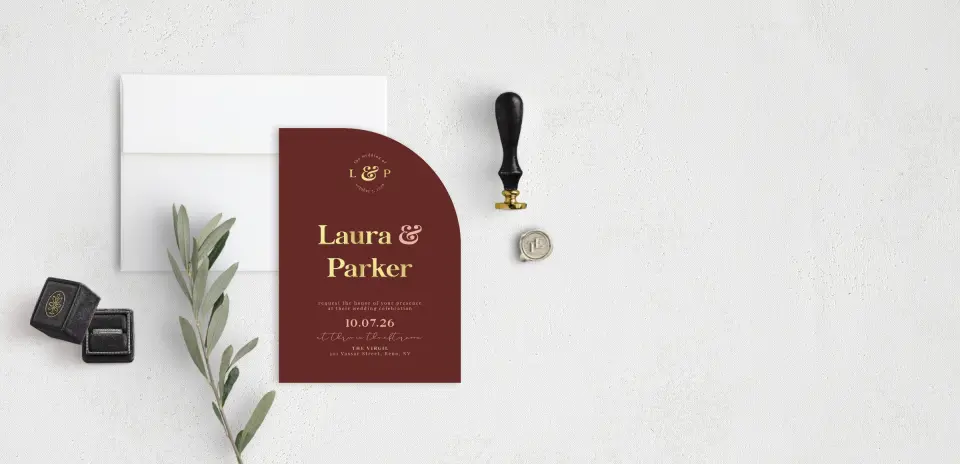Stacked Wedding Invitations front view