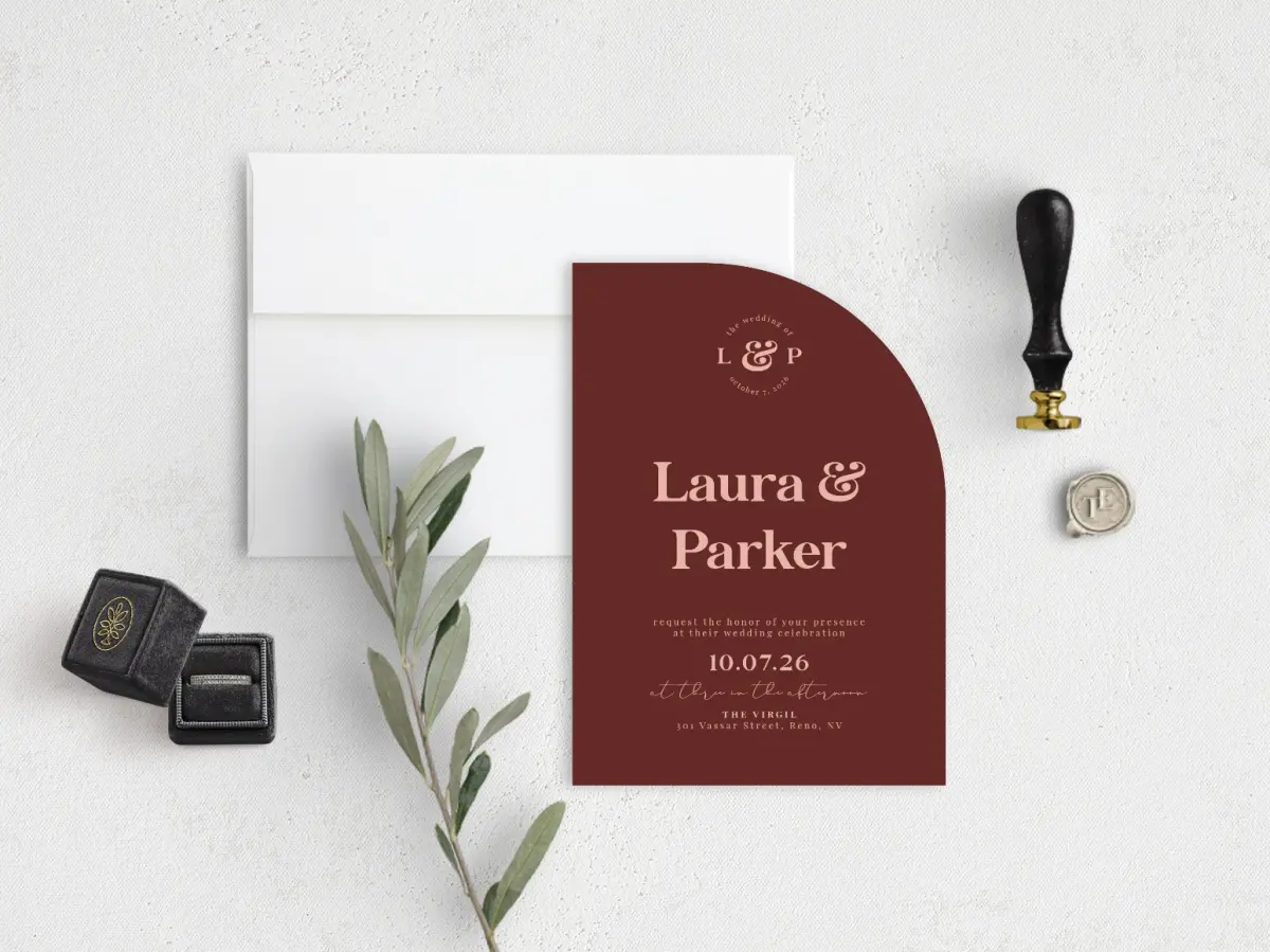 Stacked Wedding Invitations front view