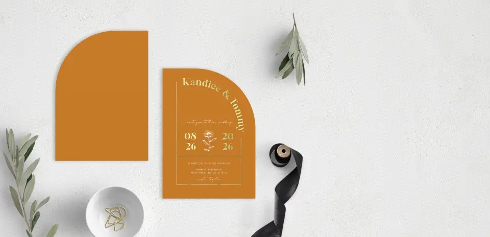 Stacked Wedding Invitations front and back