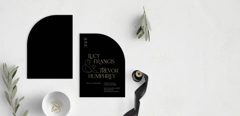 Stacked Wedding Invitations front and back