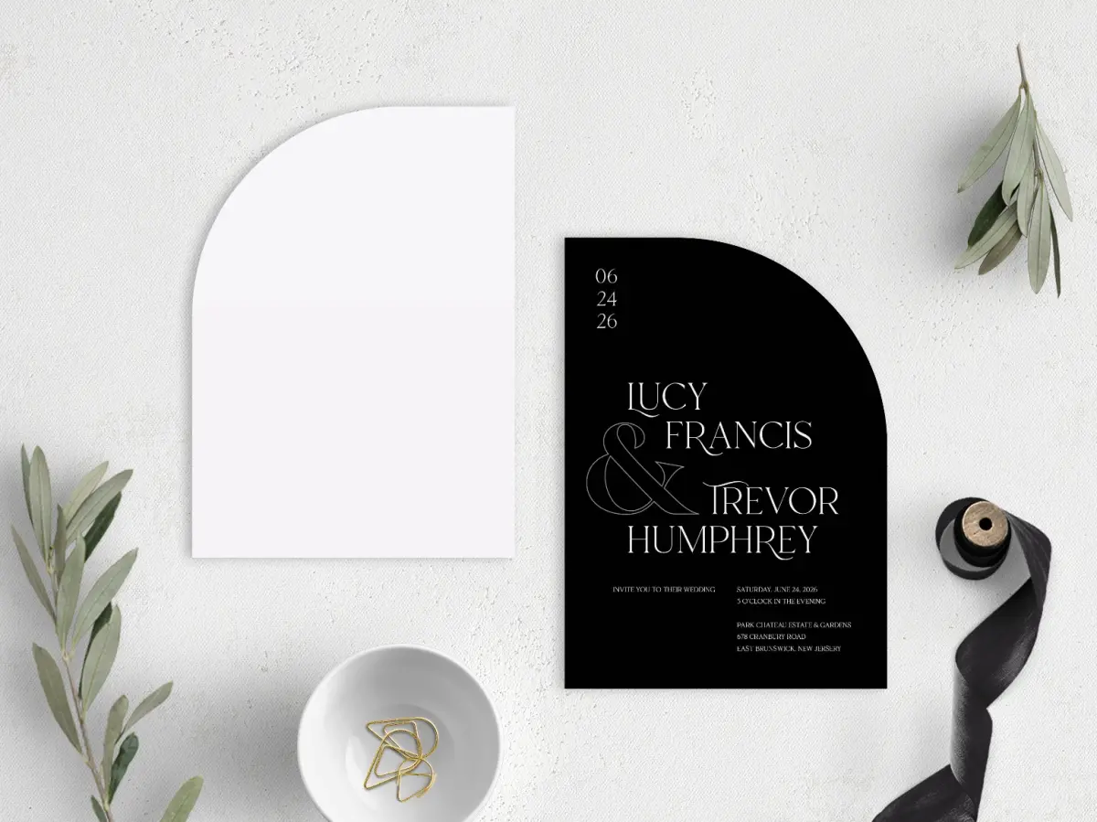 Stacked Wedding Invitations front and back