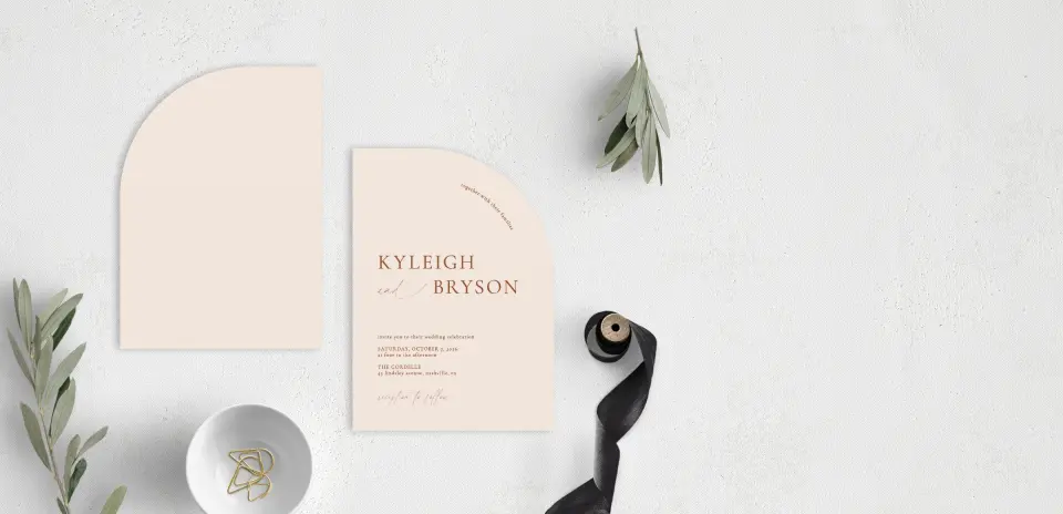 Stacked Wedding Invitations front and back