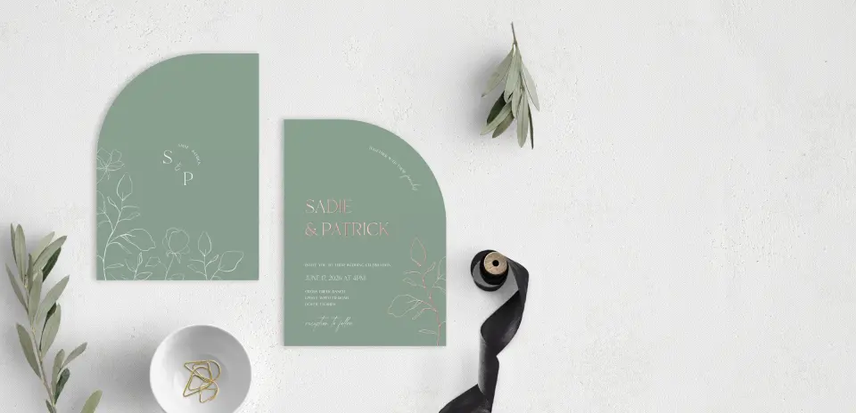 Stacked Wedding Invitations front and back