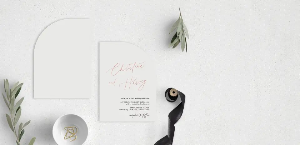 Stacked Wedding Invitations front and back