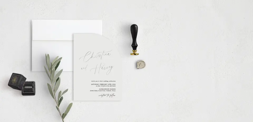 Stacked Wedding Invitations front view